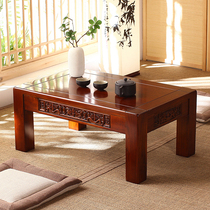 Solid Wood tatami tea table Chinese kang table floating window table antique old elm balcony small tea table short table floor table
