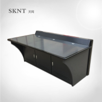 Luxury triple console triple monitoring platform steel and wood combined with high temperature baking varnish triple station platform