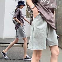 Pregnant women pants summer wear fashion style five-point sports shorts summer wear thin loose casual straight wide leg pants