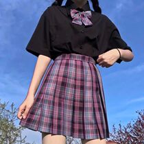 2021 E-sports girl suit JK uniform grid skirt Female student shirt Class dress set grid skirt Japanese pleated short skirt tide