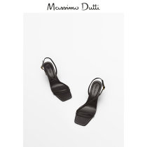 Massimo Dutti Womens Shoes 2022 Spring Summer New Pint Brown Side With Accessories Design Feel Fine High Heel Leather Fashion Sandals 11632950700
