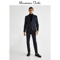 Massimo Dutti Mens Clothing Mall With the same style Leather Wool Bicolor Yarn Business Suit Men Long Pants 00098159400