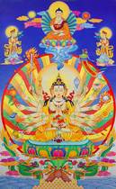 Custom Zhunti Buddha mother portrait photo paper plastic packaging high-definition Buddha painting Zhunti Bodhisattva scroll hanging painting Fate