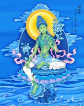 Customized green portraits of Guanyin avatar photo paper plastic seal HD exquisite Buddha painting Thangka Tantra