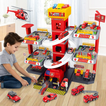 Rail car parking lot toy car large alloy car car fire police car 3-4 years old children 6 puzzle boys