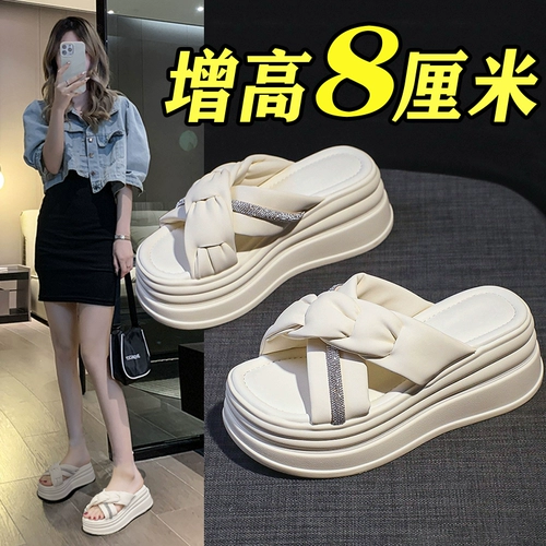 Тапочки, летняя высокая обувь на платформе, модные слайдеры, изысканный стиль, коллекция 2023