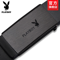 Floral Playboy Official Mens leather Leather Smooth Buckle Cow Leather Business Casual Youth Trendpants Strap