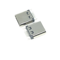 type-c2 0 male 12p riveting crimping tube Splint reflow soldering short body 9 3 with fixed foot OTG fast charge