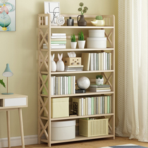 Solid Wood Shelf Shelf Shelve Floor Brief Table Multilayer Provincial Space Students Home Living Room Containing Childrens Bookcase