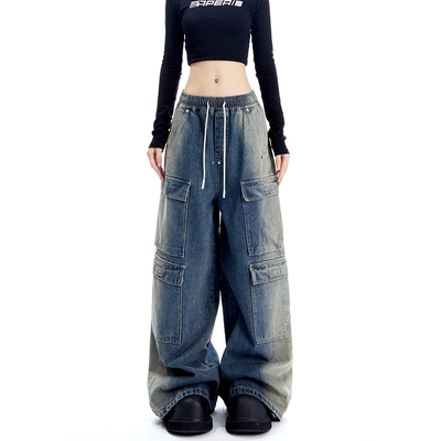 taobao agent APEA European and American street hot girl low -waist workers decompose girl decomposition design Breaking conventional workpiece water pants j