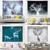  Starry elk hanging cloth ins background cloth Room bedroom wall live decoration wall cloth Dormitory bedside layout