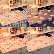 Net red ins cartoon cute tablecloth girl heart writing desk dresser cover student hipster