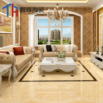 Foshan tile 800x800 living room full cast glaze floor tiles Yellow Dragon Jade super flat glaze non-slip floor tiles background wall tiles