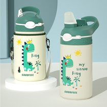 Duckbill children thermos cup with straws 316 Primary School students female kindergarten boy kettle baby lettering water Cup