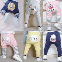 Baby large pp pants male and female child spring clothing underpants children fart pants baby pants Spring and autumn outside wearing a thin section
