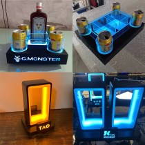 LED Wild Gaggle Deer Head Foreign Wine Shining Base Bar Nightfield Red Bull Wine Towine Rack Wild Glowing Wine Base Foreign Wine