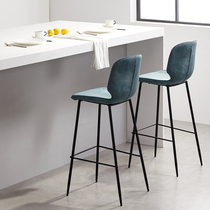 Nordic bar chair Modern simple household backrest Front desk high chair Light luxury bar chair high stool bar stool