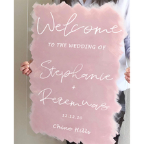 Custom Acrylic welcome back Watercolor welcome card Wedding party business invitation