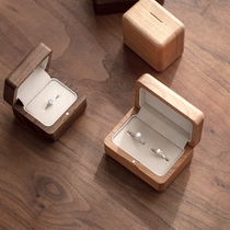 Black walnut retro high-grade ring storage box solid wood proposal ceremony diamond ring box wooden wedding ring box