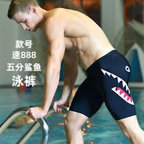 Factory direct swimming trunks five-point pants men's shark summer new anti-embarrassment boxer swimsuit size swimming cap swimming trunks