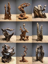 Weathered dead log tree root carving Zen home living room wine cabinet desktop entrance Modern new Chinese decoration ornaments