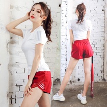 Running gym sports suit womens summer thin short-sleeved shorts yoga clothes Net Red quick-drying clothes professional morning running