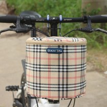 Canvas electric car basket scooter thickened car basket front car basket Bicycle school bag bag Pastoral baby car