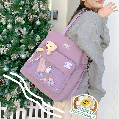 taobao agent Capacious phone bag, one-shoulder bag, for students, with little bears