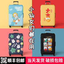  Cute elastic 20-inch luggage protective cover suitcase cover thickened wear-resistant box luggage cover trolley box dustproof