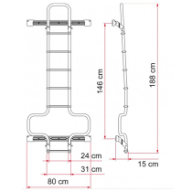 FIAMMA FIAMMA RV ladder rear door ladder stair ladder Chantong climb ladder full shanshun ladder modification