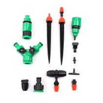 Drip irrigation accessories Daquan greenhouse micro-spray irrigation system capillary gardening single double hook five straight-through watering spray joint