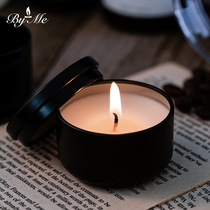 Romantic scented candle home indoor black tin can bedroom lasting soothe sleep incense fragrance fragrance