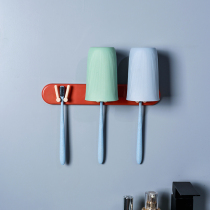 Toothbrush rack no hole creative toothbrush holder rinse Cup brush cup set wall-mounted bathroom tooth rack rack