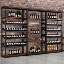 Simple wrought iron wine rack red wine cabinet multi-level floor bar wine rack storage display rack rack rack