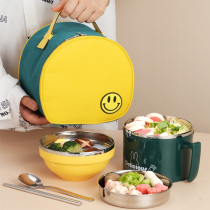 304 stainless steel lunch box Primary school canteen cooking artifact Office worker 1 person portable rice cylinder Childrens anti-hot lunch box