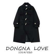 Forgetting is empty Hogwarts Sister 30 wool horn button black coat long coat Academy style