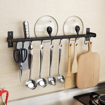 Punch-free black stainless steel hook rack kitchen multi-function wall hook toilet bathroom rack rack rack rack