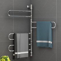 304 stainless steel smart electric towel rack non-perforated carbon fiber towel heated drying rack household toilet