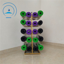 Large capacity yoga mat storage shelf finishing rack Multi-layer yoga hall gym foam roller finishing and placing rack