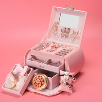 Girls drawer storage box Girls jewelry box 10 girls birthday gift Princess high-end jewelry set gift box