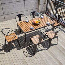 American outdoor tables and chairs Garden combination Cafe Outdoor balcony Terrace bar Wrought iron leisure WPC tables and chairs