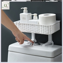 Non-perforated bathroom shelf Wall-mounted toilet supplies Suction wall toilet toilet plastic storage rack