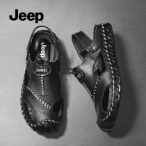 jeep gip Baotou sandal sandals mens summer outwear leather sandals mens leather outdoor soft bottom dual-use beach slippers