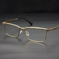 Pure titanium full-frame myopia golden box high-end glasses frame mens business can be equipped with myopia eye frame light
