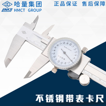 Stainless steel caliper with table 0-150-200-300 0 02mm two-way shockproof dial type representative caliper