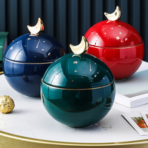 McAllen Nordic modern high-end living room ornaments snack biscuit box candy jar ceramic light luxury storage jar