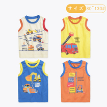Thousands of fun home childrens vest summer male baby knitted pure cotton thin section foreign style cartoon wear sports sleeveless T-shirt