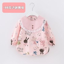 Hood woman baby princess waterproof purse bib Long sleeves baby eating clothes jacket children Waterproof Anti-Dirty Anti-Wear