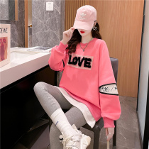 Pregnant Woman Spring Clothing Suit Out Fashion Nets Red Blouses New Loose Tunic Clothing Spring Autumn Season The Undershirt Spring