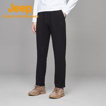 Jeep Jeep outdoor fleece pants mens autumn and winter plus velvet thick breathable warm pants anti-static versatile casual trousers